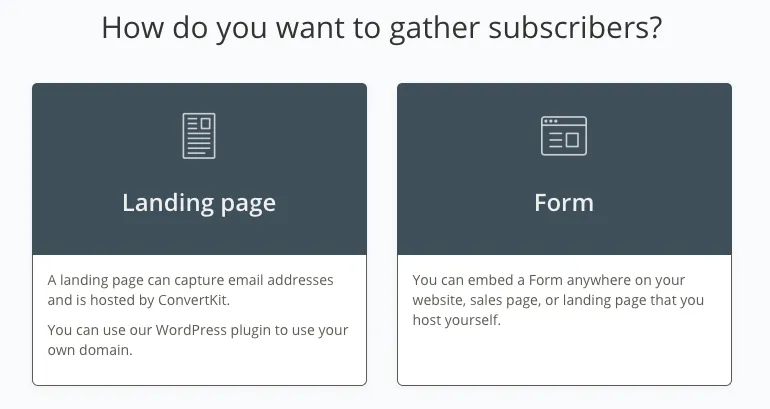 convertkit form and landing page builder
