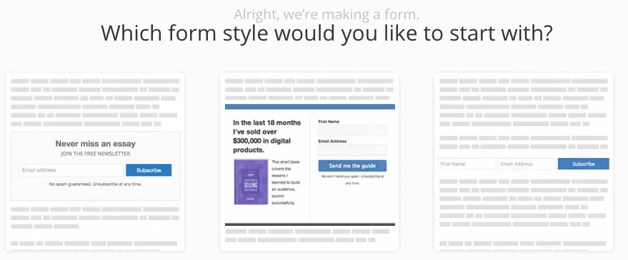 convertkit form examples